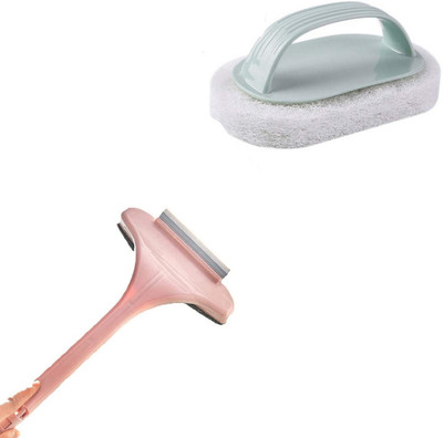 HM EVOTEK Screen Brush 2 in 1 Cleaning Brush Double-Sided Window Cleaner, Sponge Brush K2 Sponge Wipe(Regular, Pack of 2)