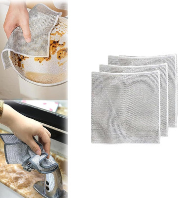 UXORIAM Wire Dishwashing Rags Pack of 3 Scrub Sponge(Regular, Pack of 3)
