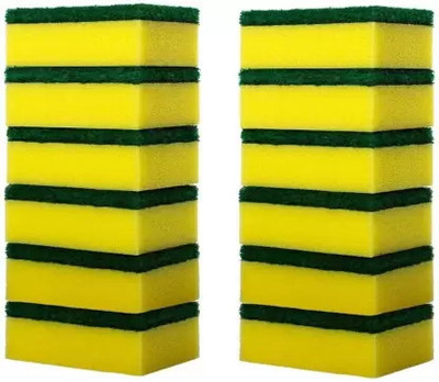 EKDANT CREATIONS cleaning Sponge Scrub pad for Kitchen Scratch proof Scrubber for Dish wash Scrub Sponge, Scrub Pad(Regular, Pack of 12)