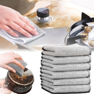 kroywen Wire Dishwashing cloth,Cleaning Scrubber Scrub Pad for Kitchen Washer Steel Rag Scrub Pad(Medium)