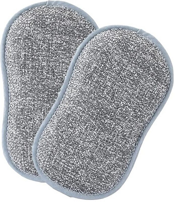 ShilpSukh Multi-Purpose Scrub Sponges for Kitchen Non-Scratch Microfiber Sponge Scrub Pad(Medium, Pack of 2)