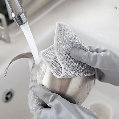 SJK (Pack of 10)Dishwashing WIre Cloth/ Stainless Steel Scrub Pads 1.1063 Dishwash Bar(10 g)