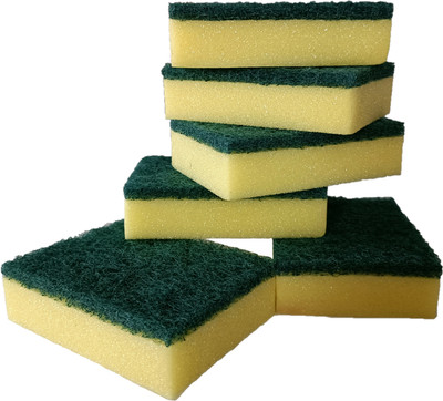 Mast Nylon Scrubber Sponge Pad Scrub Sponge(Medium, Pack of 6)