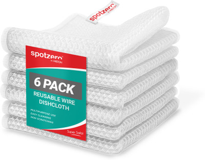 Spotzero by Milton Non Scratch Steel Wire Scrubber for Kitchen, Household I Silver | Stainless Steel Scrub(Regular, Pack of 6)