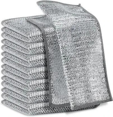 Hardees Wire Dishwashing Rags Non-Scratch Dish Wash cloth Scrubber Scrub Pad, Sponge Wipe, Stainless Steel Scrub(Medium, Pack of 8)