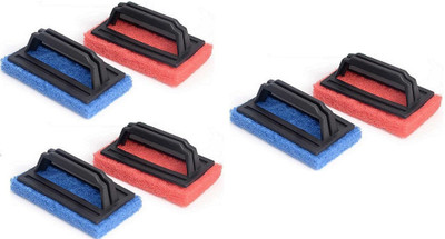 DRIVEMU ENTERPRISES Tile Cleaning Multipurpose Scrubber Brush Handle 6 Scrub Sponge(Regular, Pack of 6)