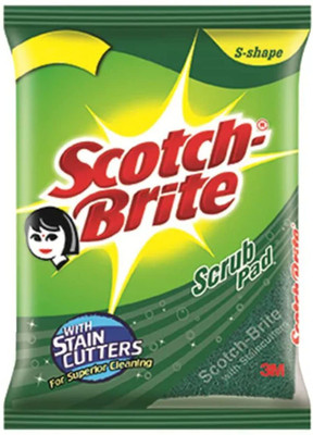 Scotch-Brite Non-Woven Scrub 5 Pad (Green) Scrub Pad(Regular, Pack of 5)