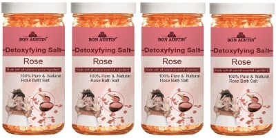 Bon Austin Detoxifying Rose Bath Salt for Rehydrating & Refreshing Skin (200g) Pack of 4(800 g)