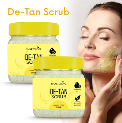smartdrops Herbal Walnut Face Scrub With De-Tan Mix for Smooth and Clean Skin Feel Scrub(500 g)
