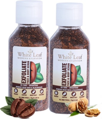 White Leaf Exfoliating Scrub Coffee Scrub Grit With Rock Salt, Coconut Oil and Walnut Shell Scrub(150 g)