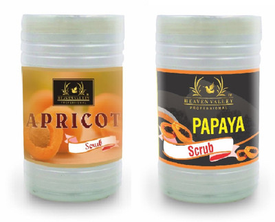 Heaven Valley Professional Apricot Scrub 900ml & Papaya Scrub 900ml Softening Humidifying Nourishing Scrub(1800 ml)