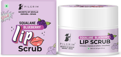 Pilgrim Blueberry Exfoliating Lip Scrub With Sugar & Shea Butter For Soft & Smooth Lips Scrub(8 g)