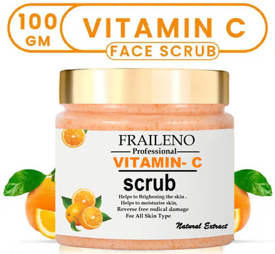 FRAILENO Exfoliating Scrub Vitamin c face scrub Skin Lightening Scrubs Scrub(100 g)