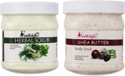 feelhigh Face and Body Herbal Scrub And Shea Butter Scrub For Man woman Scrub(1000 ml)