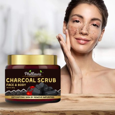 Phillauri Charcoal Body & Face Scrub Dead Skin & Tan Removal  Scrub(100 g)