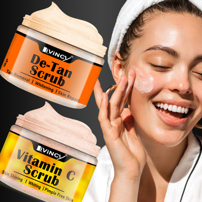 Livincy de tan scrub vitamin c scrub for face whitening scrub combo scrub for skin care Scrub(200 g)