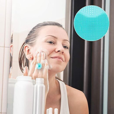 Be Bodywise Soft Touch Silicone Scrubber Pad for Sensitive Skin Care Routine Scrub Pad(Regular, Pack of 2)