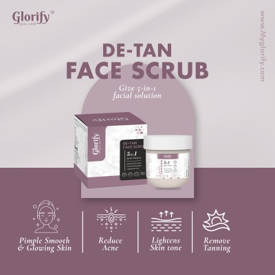 Glorify Face Scrub: 5-in-1 for Acne & Pimples, Lightened Skin Tone, and a Radiant Glow Scrub(200 g)