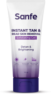 Sanfe Instant Tan Removal Exfoliating Gel | Face & Body Detan Scrub(100 g)