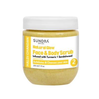 Sundra Secret Herbal Haldi Chandan Natural Glow Face & Body Scrub(230 ml)