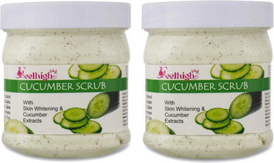 feelhigh Cucumber Face & body scrub- skin care -pack2 Scrub(500 ml)