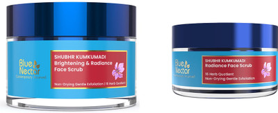 Blue Nectar Ayurvedic Brightening Face Scrub for Women with Kumkumadi Face Glowing Oil Scrub(65 g)