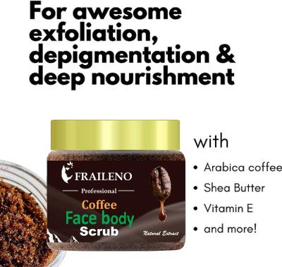 FRAILENO Coffee Scrub for Smooth, Healthy Skin – Removes Tan Gently Scrub(100 ml)