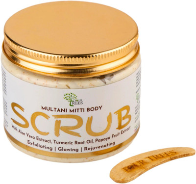 Four Trees Multani Mitti Body Scrub | Tan Removal | Exfoliates & Brightens Skin | Unisex Scrub(200 g)