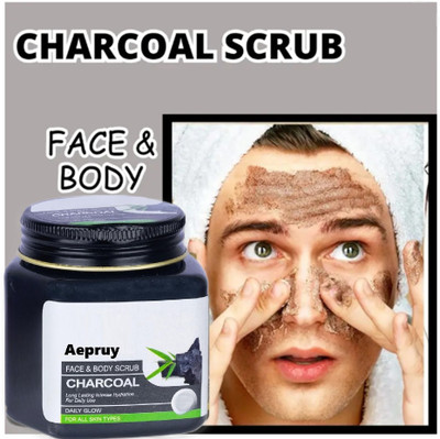 AEPRUY Charcoal Face Scrub For Oily Skin & Normal skin for Blackhead Tan Removal Scrub(150 ml)