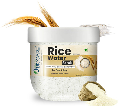 Gems24 Biocare Rice Water Face & Body Scrub (200ml) - Removing Dead Skin cells - Face Scrub(200 ml)