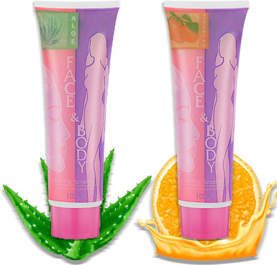 LILLYAMOR Face & Body Cleansing Scrub Gel | Dead Skin Removing Cleansing Pack Of 2 Scrub(200 ml)