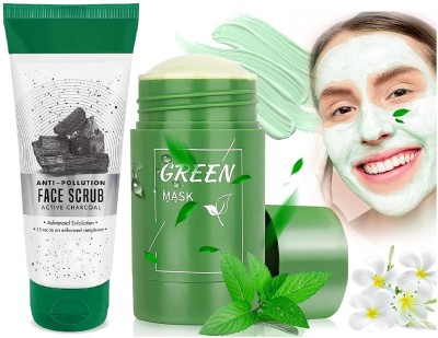 YAWI Green Tea Purifying Clay Stick Mask And Anti Acne Charcoal Men Face  Scrub(65 ml)