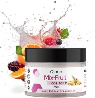 Qiana Mix Fruit Face Scrub for Tan-Removal Scrub Deep Exfoliates Dead Skin  Scrub(100 g)