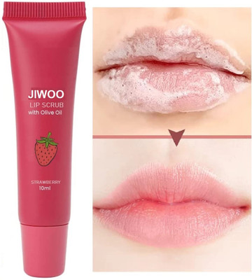 Jiwoo Lip Moisturizing For Dry And Chapped Lips For Smooth And Bright Lips Scrub Strawberry(Pack of: 1, 10 g)