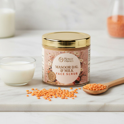 Flower Organics Masoor Dal & Milk Face  Scrub(120 ml)