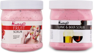 feelhigh Mixfruit SCrub & wine &beer Scrub - Skin care products Scrub(500 ml)