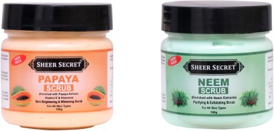 Sheer Secret Neem Scrub 100gm and Papaya Cream 100gm Scrub(200 ml)