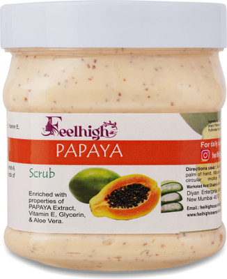 feelhigh Face and Body Papaya Scrub Enriched with Papaya extract Scrub(500 ml)
