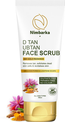 NIMBARKA D-Tan Ubtan Face Scrub, 24K Gold Radiance – Exfoliates, Removes Tan & Lightens Scrub(100 ml)