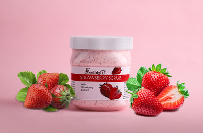 feelhigh Face and Body Strawberry Scrub Enriched with strawberry extract Scrub(500 ml)