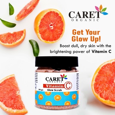 Caret Organic Vitamin C Glow Scrub For Clear & Glowing Skin- Vegan, Natural & Paraben Free Scrub(100 g)