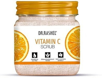 Dr rashell Exfoliator For Face & Body (Vitamin C Scrub) | All Skin |Deep Exfoliation Scrub(380 ml)