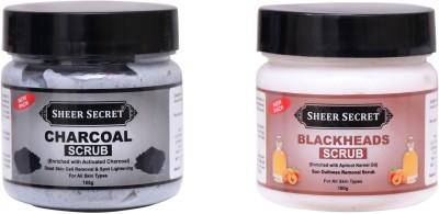 Sheer Secret Charcoal Scrub 100gm and Blackhead Scrub 100gm Scrub(200 g)