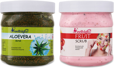 feelhigh Aloevera Scrub & Fruit scrub enriched with Fruit extract Scrub(1000 ml)
