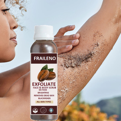 FRAILENO Face & Body Dry Srcub | Coffee & Walnut | Best Tan & Dead Skin Removal Scrub(200 ml)