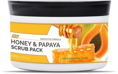 OXYGLOW Herbals Honey & Papaya Enzymes Scrub Pack 500 Gm (Pack of 1) Scrub(500 g)