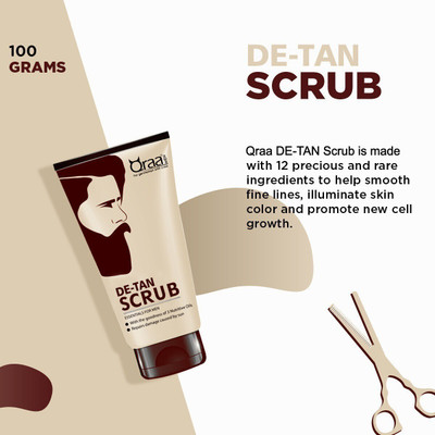 Qraa De-Tan Scrub, Essential For Men (Pack of 2) Scrub(200 g)