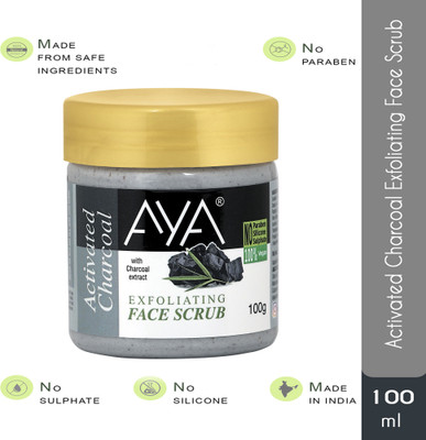 AYA Activated Charcoal Exfoliating Face Scrub, Scrub(100 ml)