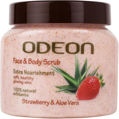 ODEON Strawberry & Aloe Vera Face and Body Scrub|For Extra Nourishment Scrub(300 ml)