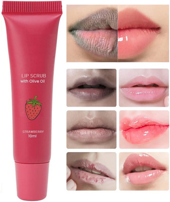 MYEONG Strawberry Lip Scrub Balm for Lightening and Brightening Dark Lips Scrub(10 ml)